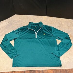 Masters Performance Tech Green 1/4 Zip Pullover with Rounded Neck XL in green